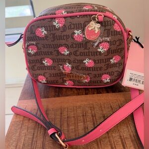 Juicy Couture Strawberry Print Crossbody Bag with charm